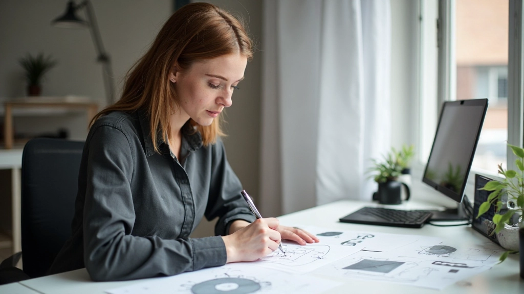 Designer werkt aan wireframes en prototypes in iteratief designproces