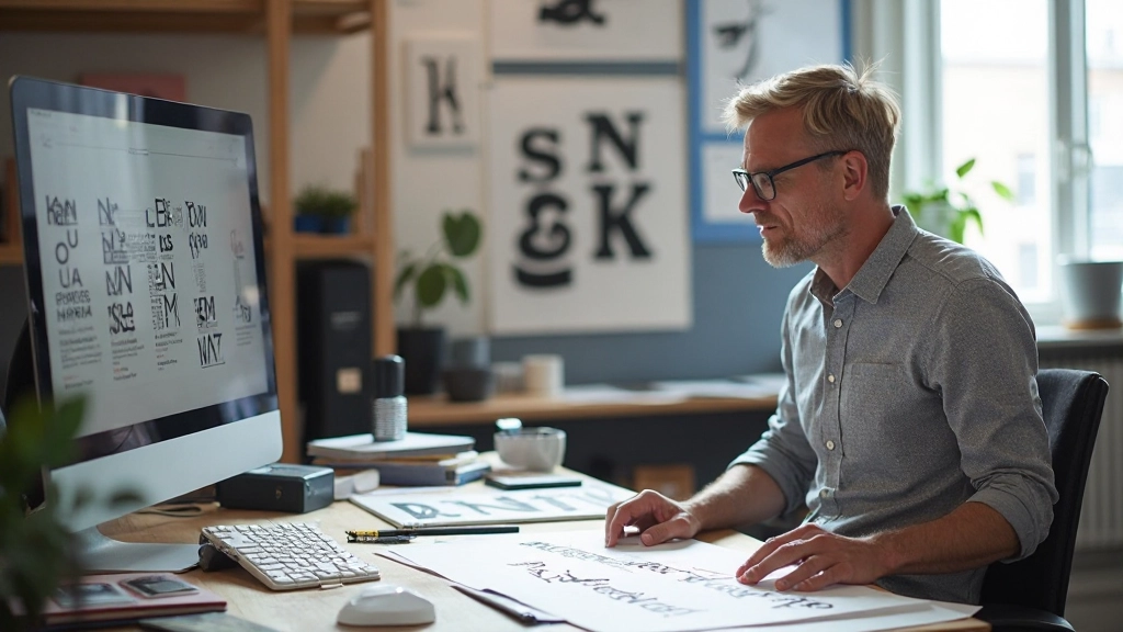 Typografische hiërarchie demonstratie met verschillende lettergroottes, gewichten en kleuren